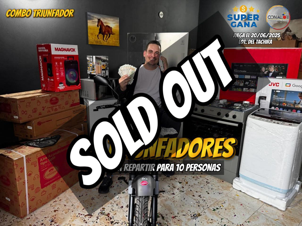 1ER PREMIO UN COMBO HOGAR+ 500 $ / 2DO PREMIO IPHONE 16 PRO MAX / 3ER PREMIO MOTO SBR 2025 / 1000$ A REPARTIR PARA 10 PERSONAS QUE MAS TICKET COMPREN / "13 OPORTUNIDADES PARA GANAR"